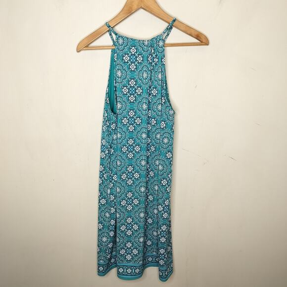 Max Studio Floral Dress Keyhole Neck Sleeveless Stretch - Picture 6 of 7